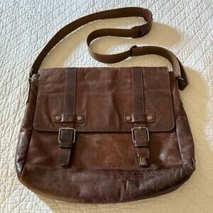 KENNETH COLE NEW YORK Unisex Messenger Bag Leather Academic Collegiate Boho Core